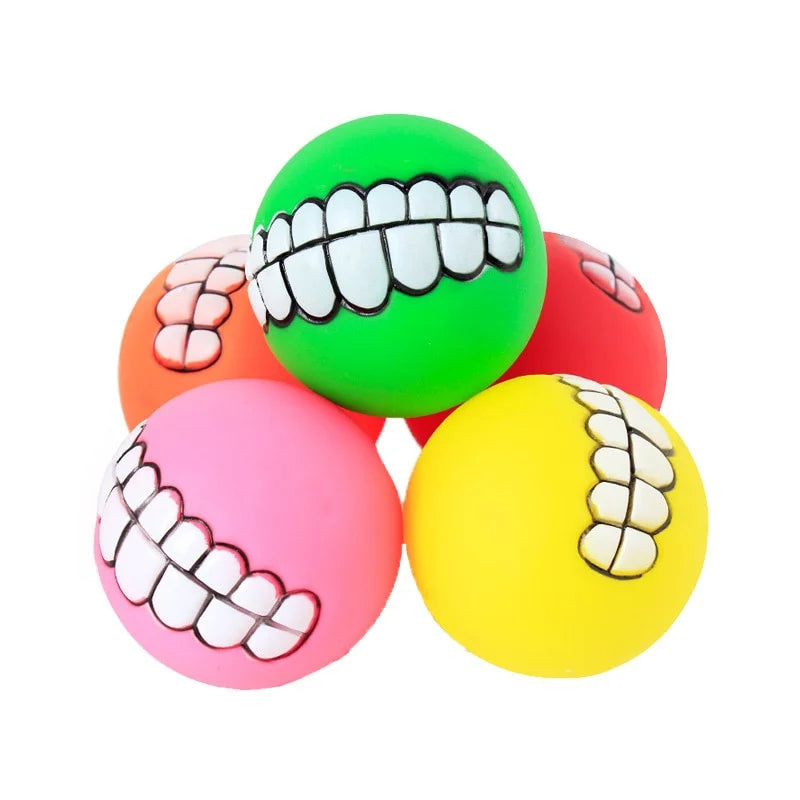 Dog Chewing Rubber Ball  Squeaky Cleaning Tooth Dog Chew Toy Home Funny Chewing Ball For Dogs Bite Resistant Pet Supplies