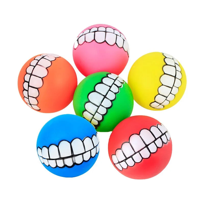 Dog Chewing Rubber Ball  Squeaky Cleaning Tooth Dog Chew Toy Home Funny Chewing Ball For Dogs Bite Resistant Pet Supplies