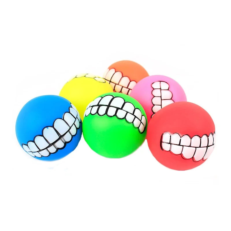 Dog Chewing Rubber Ball  Squeaky Cleaning Tooth Dog Chew Toy Home Funny Chewing Ball For Dogs Bite Resistant Pet Supplies